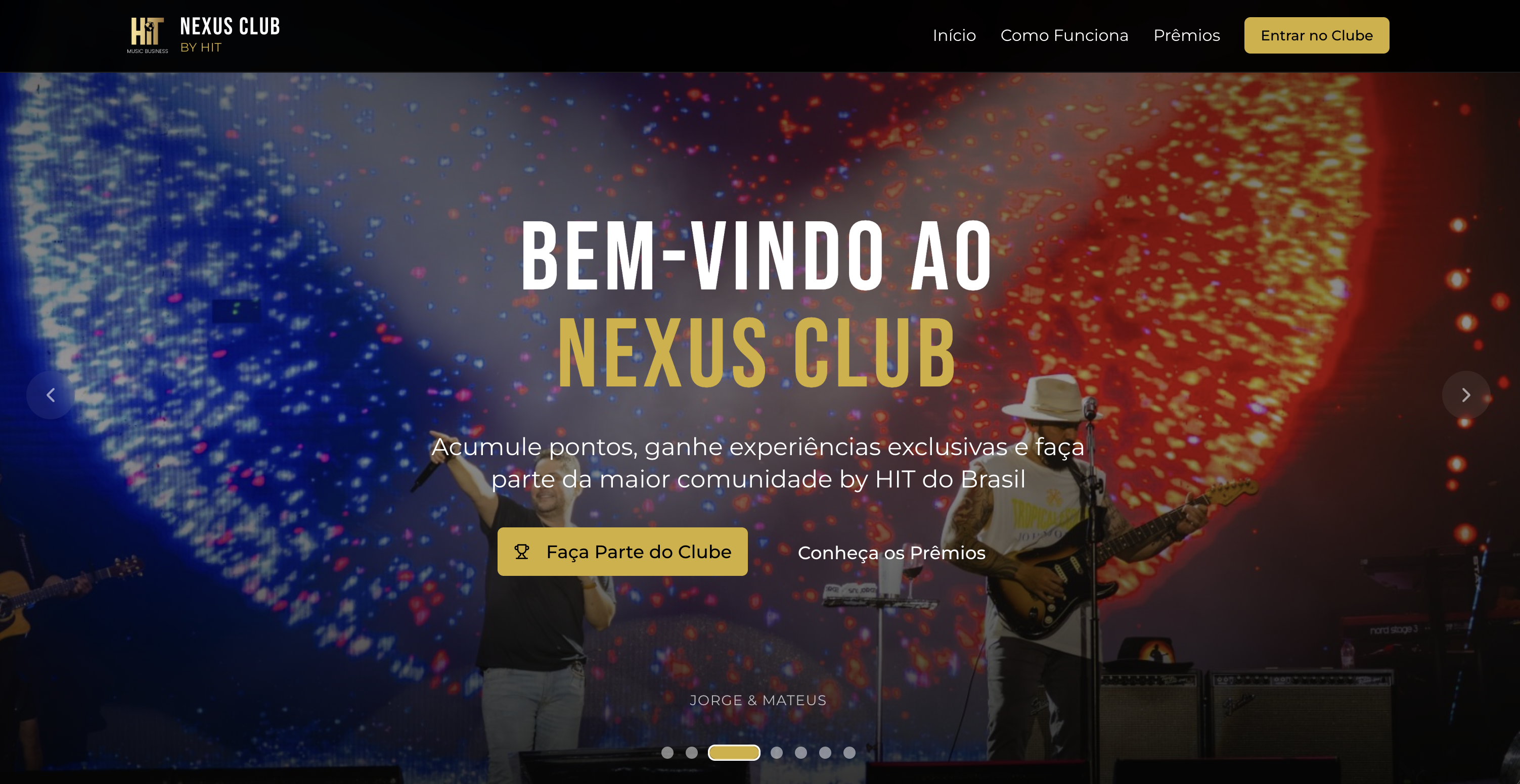 Nexus Club — página inicial